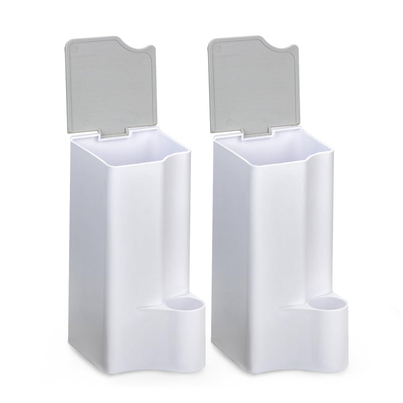 TEITEAI 2 Pack Wand Holder for Toilet, Compatible with Clorox Toilet Wand Holder only, Wand Caddy for Toilet only, White&Gray Wand Holder - Image 1