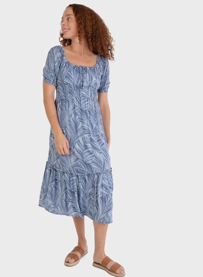 Aerie Leaf Print Dress