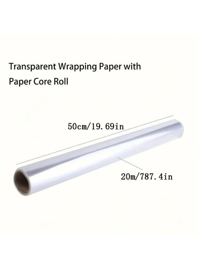 Clear Plastic Flower Wrapping Paper Roll 70x2000cm for Bouquet Gift Packaging - Image 3