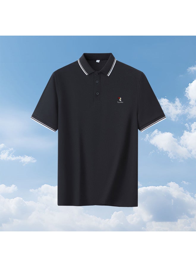 Tucano men's Summer Short-sleeve Polo Shirt With Elastic Waist Casual Pants Set - Image 3
