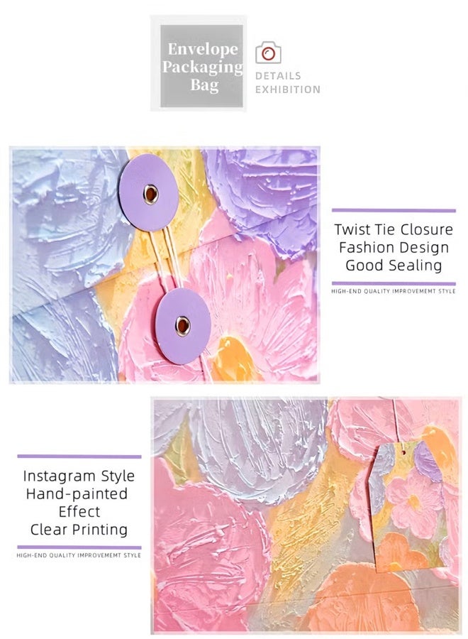 مجموعة مكونة من 3 قطع تتضمن وسيطًا ومغلفًا وبطاقة تهنئة، وحقيبة هدايا على شكل لوحة زيتية، وصندوق هدايا عيد الميلاد، وحقيبة تغليف مظروف، وحقيبة هدايا ورقية إبداعية، وصندوق هدايا للعطلات، وحقيبة هدايا - Image 3