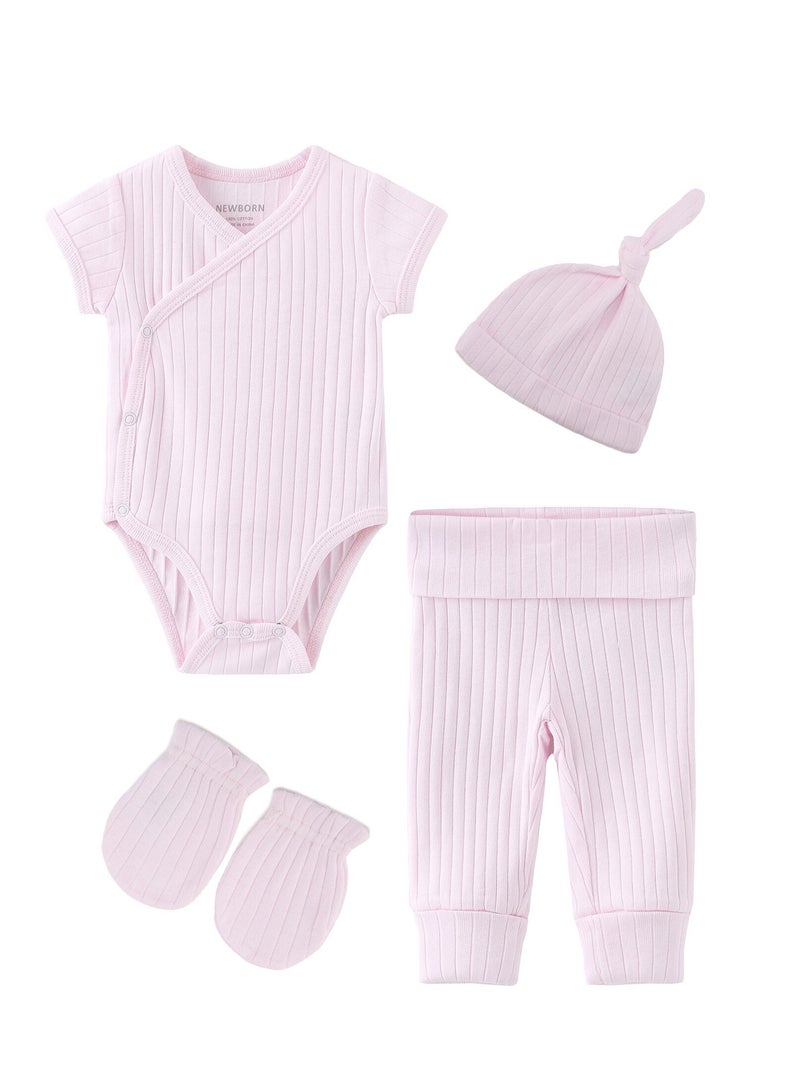 RedMapleTEK 8-Piece Set Of Newborn Baby Jumpsuit, Pants, Hat, Gloves, Socks - Image 3