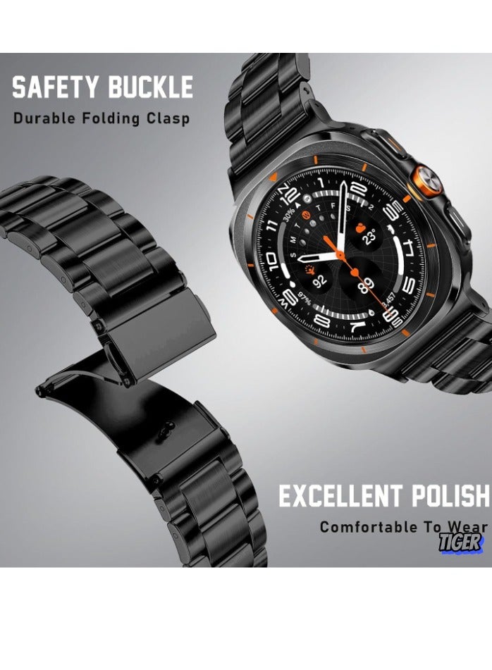 TIGER Stainless Steel Metal Band for Samsung Galaxy Watch Ultra 47mm (2024) – Premium Strap for Men and Women, Durable and Stylish, Adjustable Link Design, Comfortable Fit, Perfect Replacement for Your Galaxy Watch Ultra, Not Compatible with Galaxy Watch 7/6/5/4 or Watch 6/4 Classic - Image 2