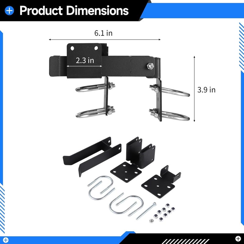 Chain Link Gate Latch for 1-3/8 Frame, Dual Gates, Adjustable, Black - Image 3