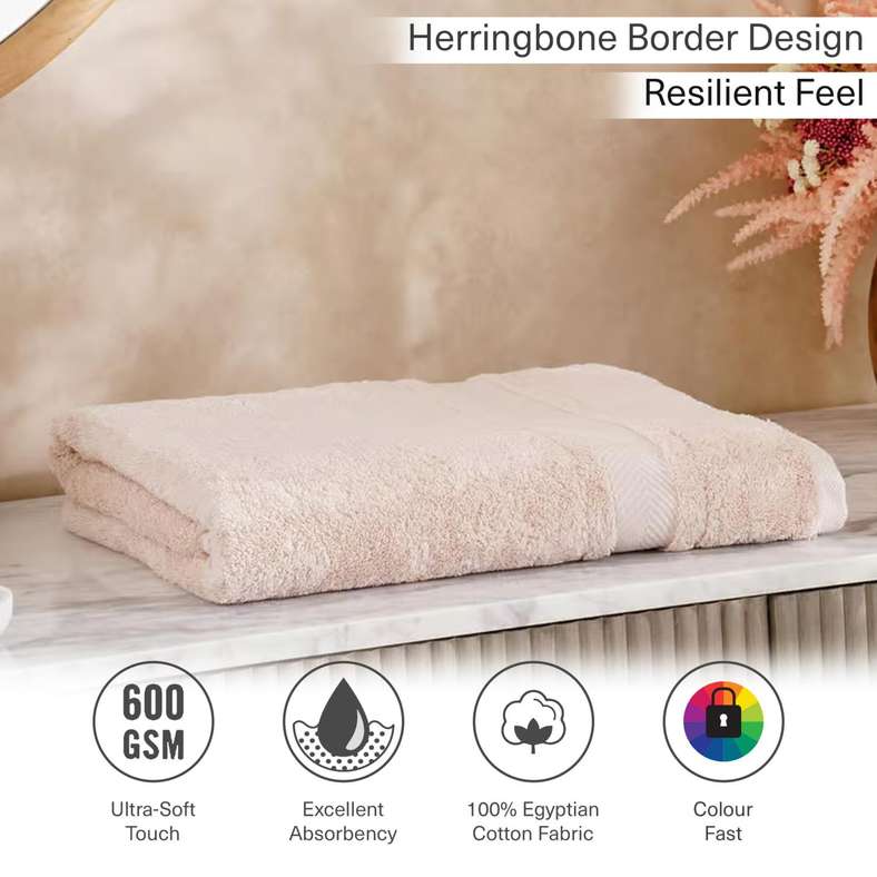 Pan Home Luxury Cotton Bath Sheet Light Almond - Image 5