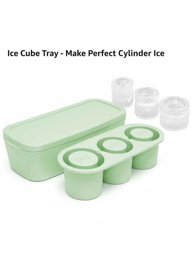 واي آند دي قالب ثلج متوافق مع كؤوس ستانلي – 3 قوالب ثلج أسطوانية مجوفة للكؤوس ٤٠-٣٠ أونصة. مزود بغطاء مقاوم للانسكاب وتصميم سهل الملء. خالٍ من مادة BPA، مثالي للمشروبات والقهوة والكوكتيلات. - Image 3