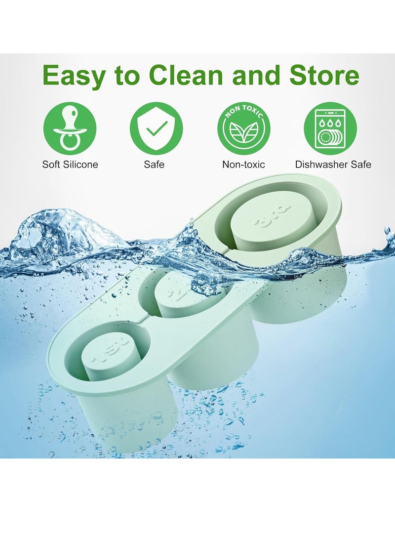 Y&D Ice Cube Tray For Stanley Cup Silicone Ice Cube Maker With Lid For 30-40Oz Tumbler For Chilling Whiskey Cocktails Drinks Coffee Easy Fill And Release Ice Maker BPA Free Green  - Image 5