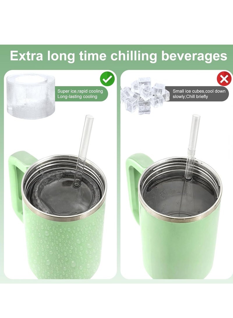 Y&D Ice Cube Tray For Stanley Cup Silicone Ice Cube Maker With Lid For 30-40Oz Tumbler For Chilling Whiskey Cocktails Drinks Coffee Easy Fill And Release Ice Maker BPA Free Green  - Image 4