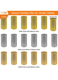 Oubaka 1188Coils Memory Wire Ring For Jewelry Making,Jewelry Beading Wire Wine Hoop Ring Beading Wire Memory Wire Cuff Bead Bracelet Wire For Diy Jewelry Making,Earring,Bead Supplies(20 Mm Diameter)  - Image 2