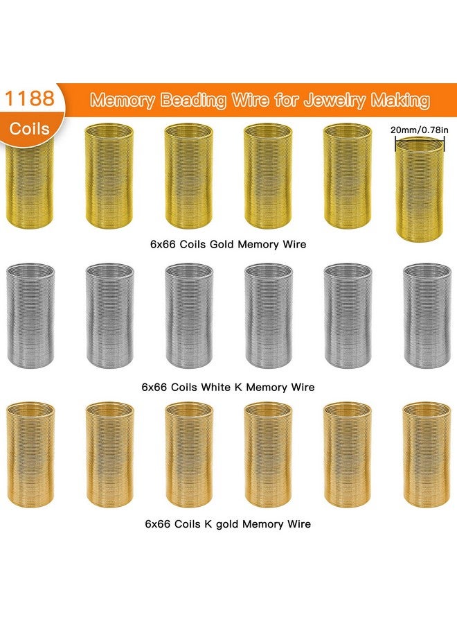 1188Coils Memory Wire Ring For Jewelry Making,Jewelry Beading Wire Wine Hoop Ring Beading Wire Memory Wire Cuff Bead Bracelet Wire For Diy Jewelry Making,Earring,Bead Supplies(20 Mm Diameter)