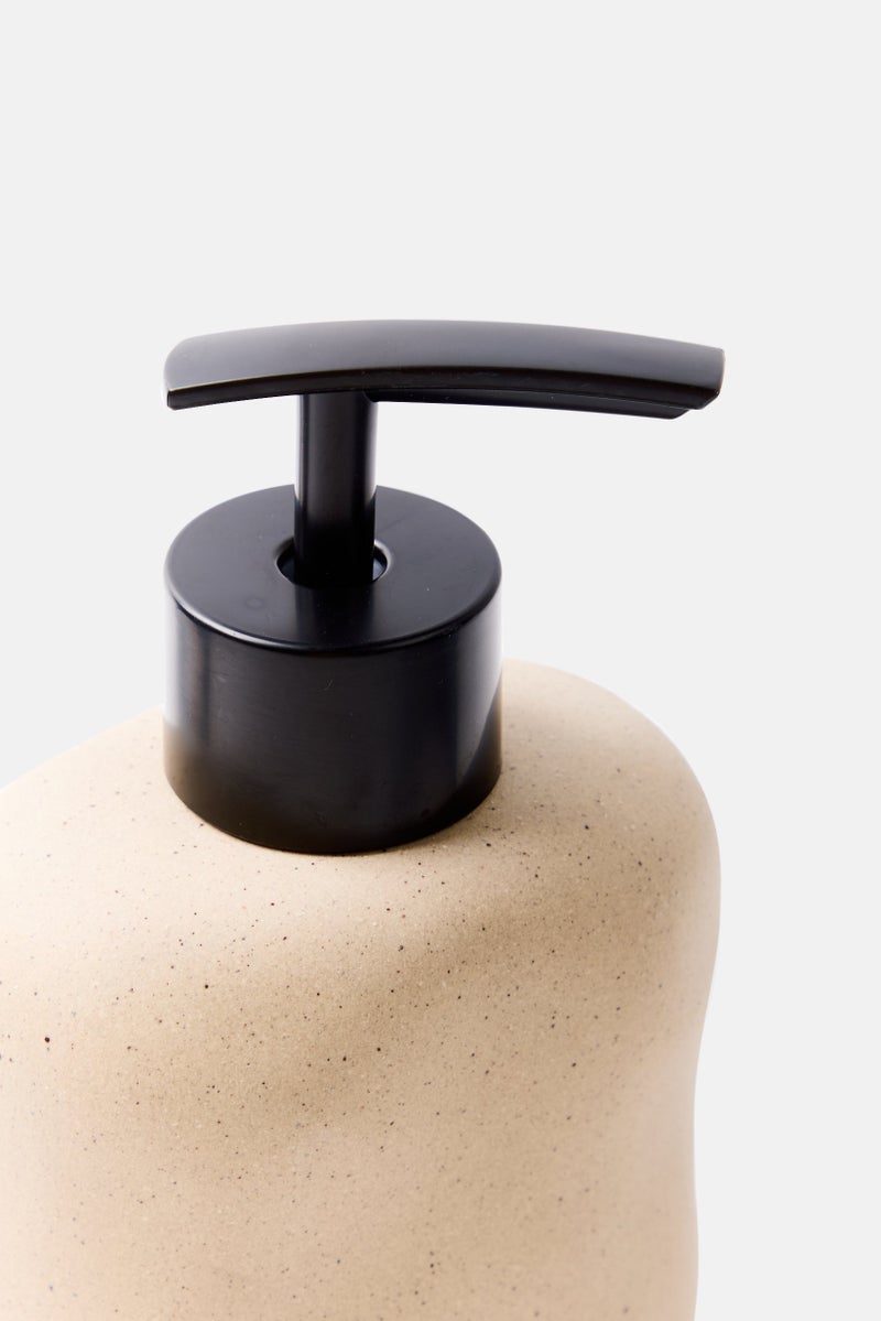 Muy Mucho Stoneware Soap Dispenser 16 H x 8,2 L x 5,5 W cm, Beige - Image 3