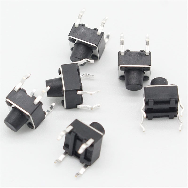 6x6x6 3mm 4 Pin Tactile Push Button Switch 50 Pcs Self Reset Direct Plug In Top Copper - Image 4