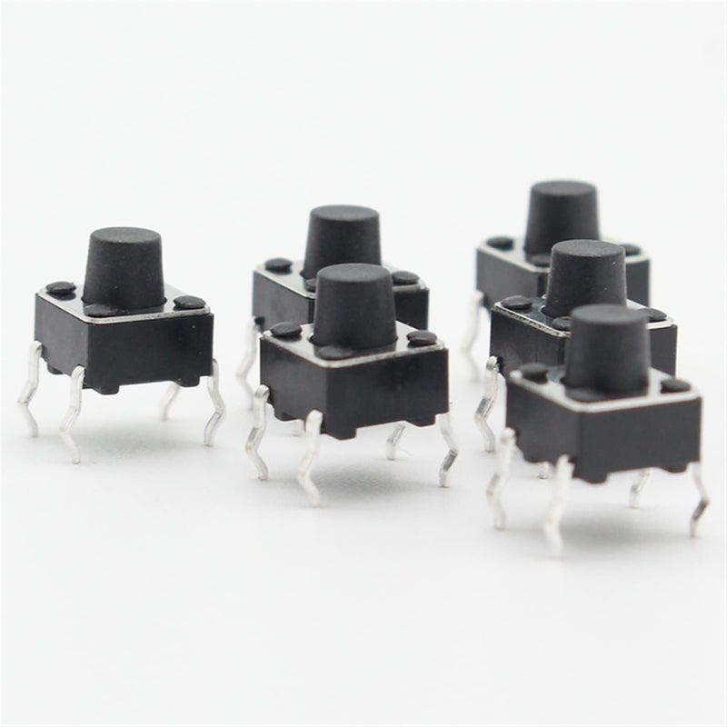 6x6x6 3mm 4 Pin Tactile Push Button Switch 50 Pcs Self Reset Direct Plug In Top Copper - Image 3