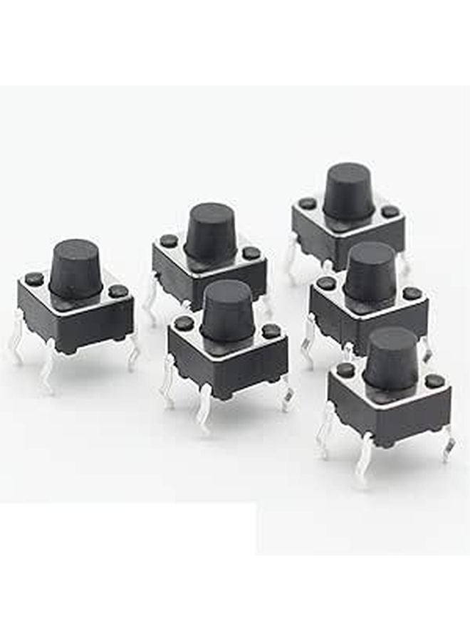 6x6x6 3mm 4 Pin Tactile Push Button Switch 50 Pcs Self Reset Direct Plug In Top Copper - Image 1