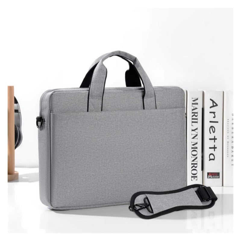 Grey Unisex Large Capacity Lightweight Laptop Messenger Travel Bag - Image 3
