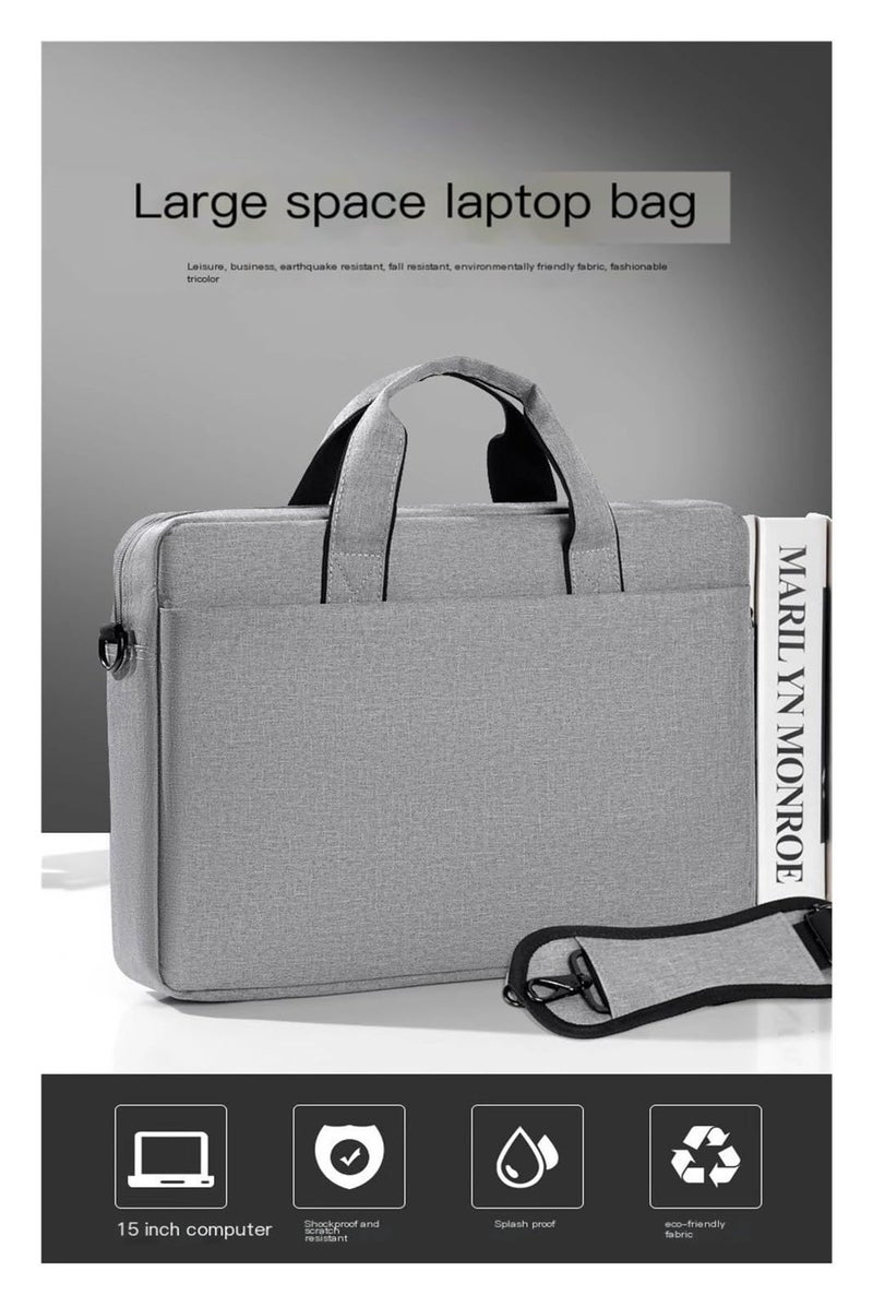 Grey Unisex Large Capacity Lightweight Laptop Messenger Travel Bag - Image 5