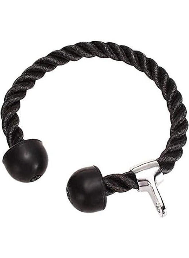 حبل سحب تراي سيبس إلى أسفل كابل - 27 بوصة طول حبل ثقيل، سهل الإمساك و عدم الانزلاق كابل تجريب الملحق، مناسب لصالات الرياضة المهنية ، اكسسوارات الصالة الرياضية المنزلية - Image 1