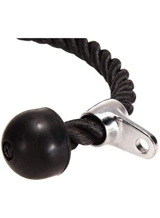 حبل سحب تراي سيبس إلى أسفل كابل - 27 بوصة طول حبل ثقيل، سهل الإمساك و عدم الانزلاق كابل تجريب الملحق، مناسب لصالات الرياضة المهنية ، اكسسوارات الصالة الرياضية المنزلية - Image 2