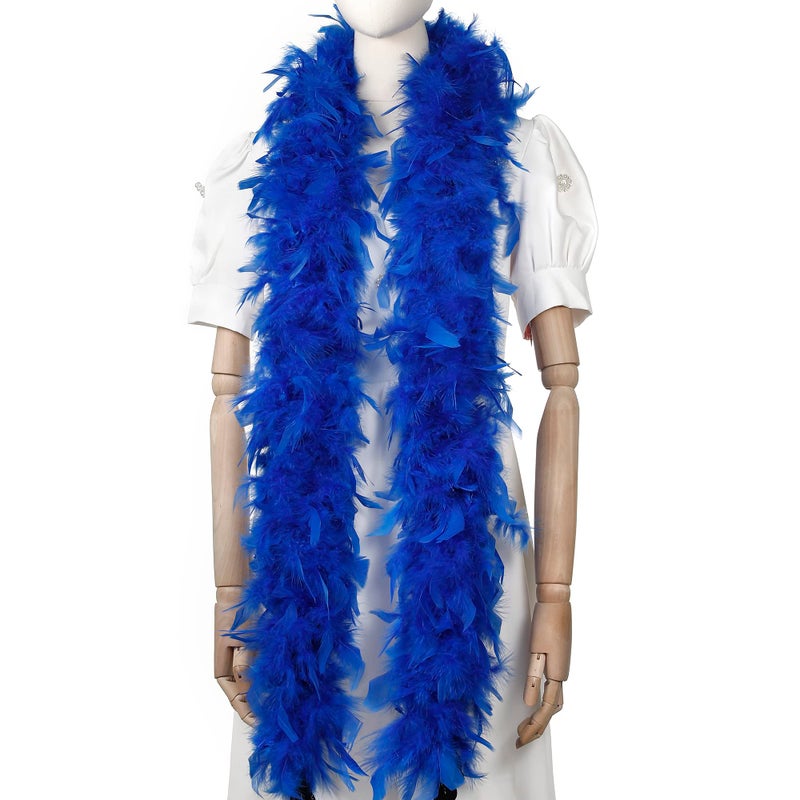 Larryhot Royal Blue Feathers Boa - 45g 2 Yards Boas for Adults,Wedding Centerpieces,Concert,Christmas Tree and Party Home Decoration(45g-RoyalBlue) - Image 1