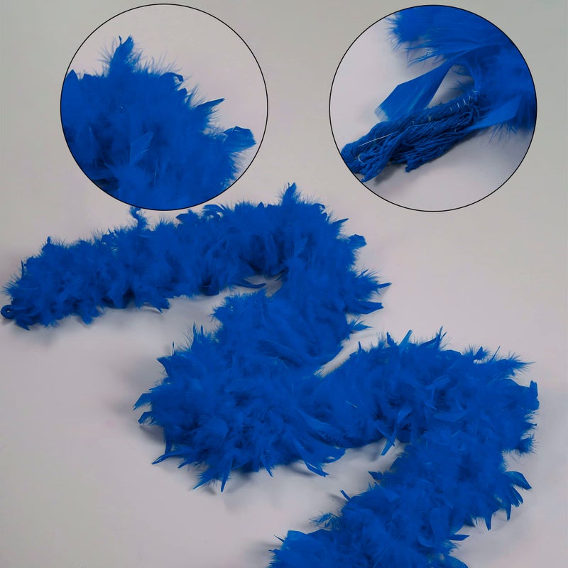 Larryhot Royal Blue Feathers Boa - 45g 2 Yards Boas for Adults,Wedding Centerpieces,Concert,Christmas Tree and Party Home Decoration(45g-RoyalBlue) - Image 3