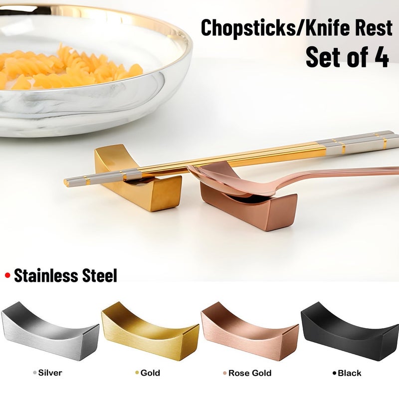 MyLifeUNIT Stainless Steel Chopsticks Rest, Knife Rest and Chopsticks Holder, Set of 4 - Image 4