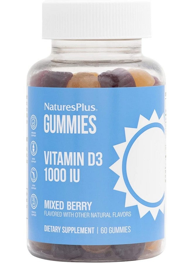 Nature's Plus Naturesplus Gummies Vitamin D3 1000 Iu 60 Gummies Mixed Berry Promotes Bone Health & Immune Function Vegan Gluten Free Nongmo 60 Servings - Image 1