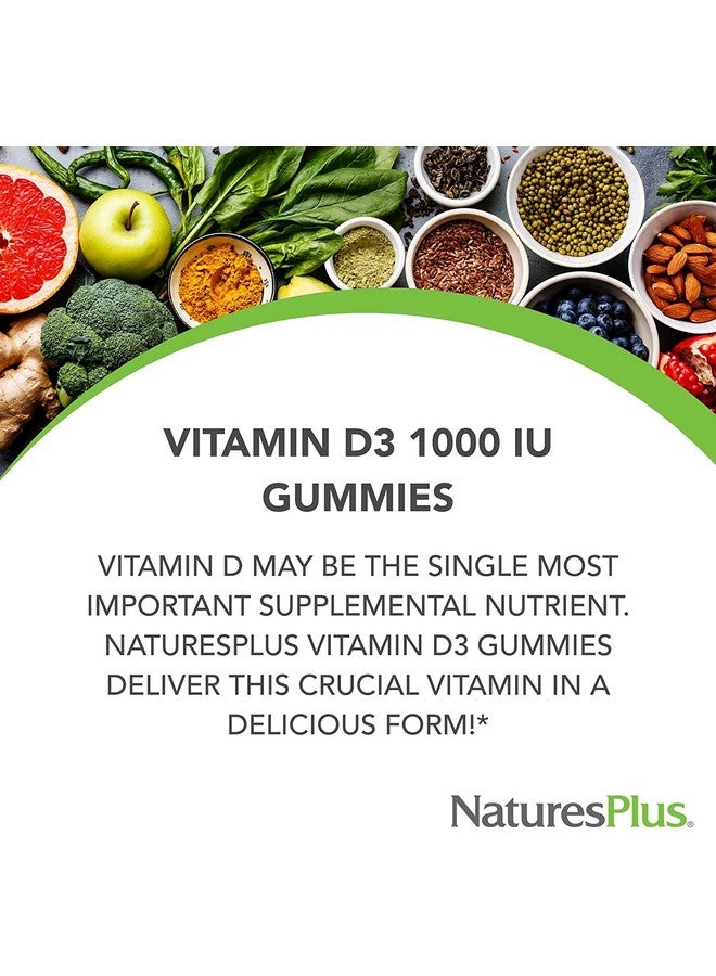 Nature's Plus Naturesplus Gummies Vitamin D3 1000 Iu 60 Gummies Mixed Berry Promotes Bone Health & Immune Function Vegan Gluten Free Nongmo 60 Servings - Image 3