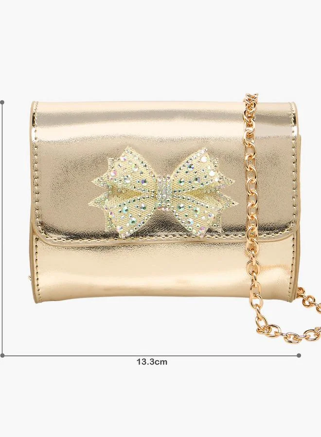 Flora Bella By Shoexpress Flora Bella Embellished Bow Crossbody Bag with Chain Strap Ramadan Collection