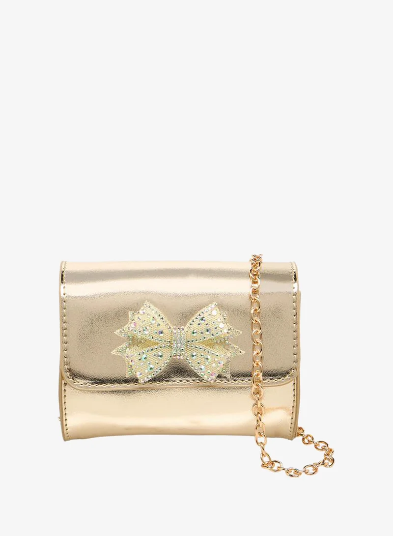 Flora Bella By Shoexpress Flora Bella Embellished Bow Crossbody Bag with Chain Strap Ramadan Collection