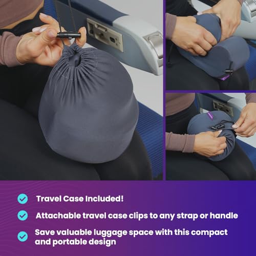 Cabeau Air Travel Pillow for Long Flights – Evolution Plus – U Shaped Memory Foam Neck Support – Removable, Washable Cover – Comfort On-The-Go for Airplane, Train, and Car (Slate Grey) - Image 5