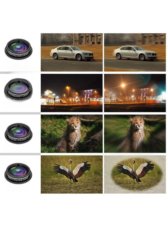 Mobile Phone Special Effects Lens Fisheye Wide Angle Macro Spacing Starlight Fun Filter 10-in -1 Set Lens-Color:14in1 JSR-3371-09  - Image 5