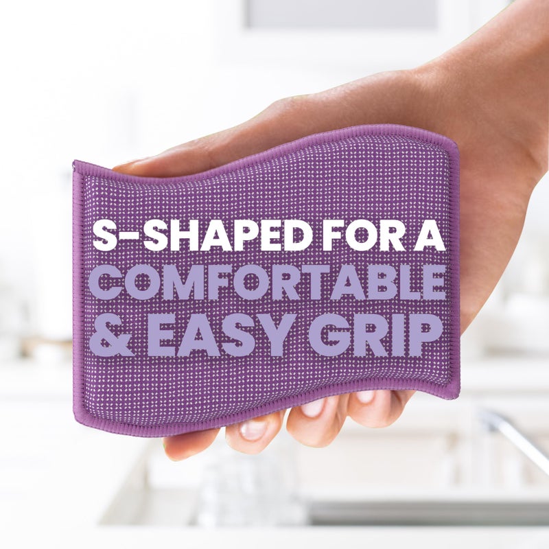 3M Scotch-Brite Stay Clean Scrubber Pads, Non-Scratch Dish Sponges for Kitchen Cleaning, 12 Count, Rinses Clean, Odor-Resistant, Safe on Non-Stick Cookware, Pots, Pans, and Glassware - Image 2