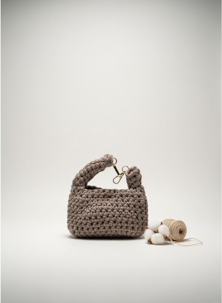 CROCHKA Trendy Handmade Mini Crochet Bag with Gold Clasp - Image 3