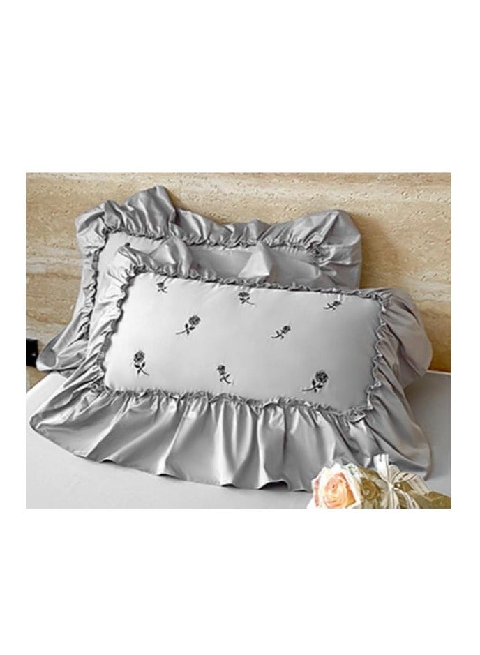 Bed Sheet Style — French High-End 60 Thread Pure Cotton Embroidered Bedding Four Piece Set - Image 4