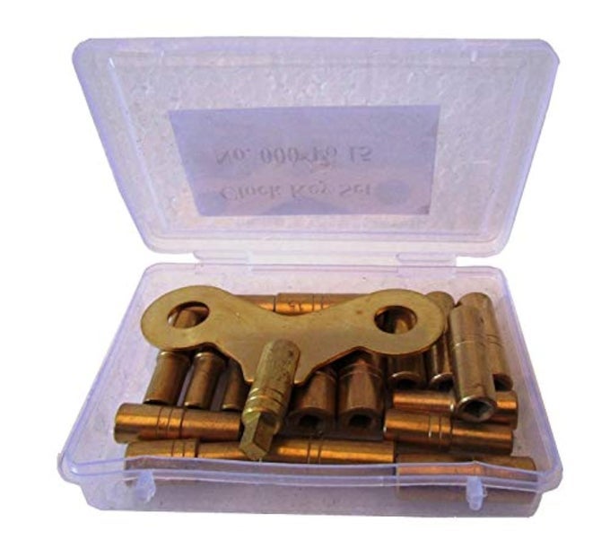18 PIECE CLOCK WINDING KEY SET ORIGINAL BRASS ODDEVEN NUMBER 5020