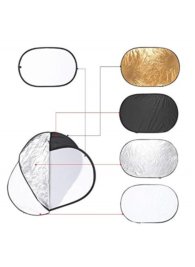 Generic - 5in1 Portable Collapsible Multi Photo Light Reflector for Photography Studio (60 x 90cm/24in x 36in) - Image 1