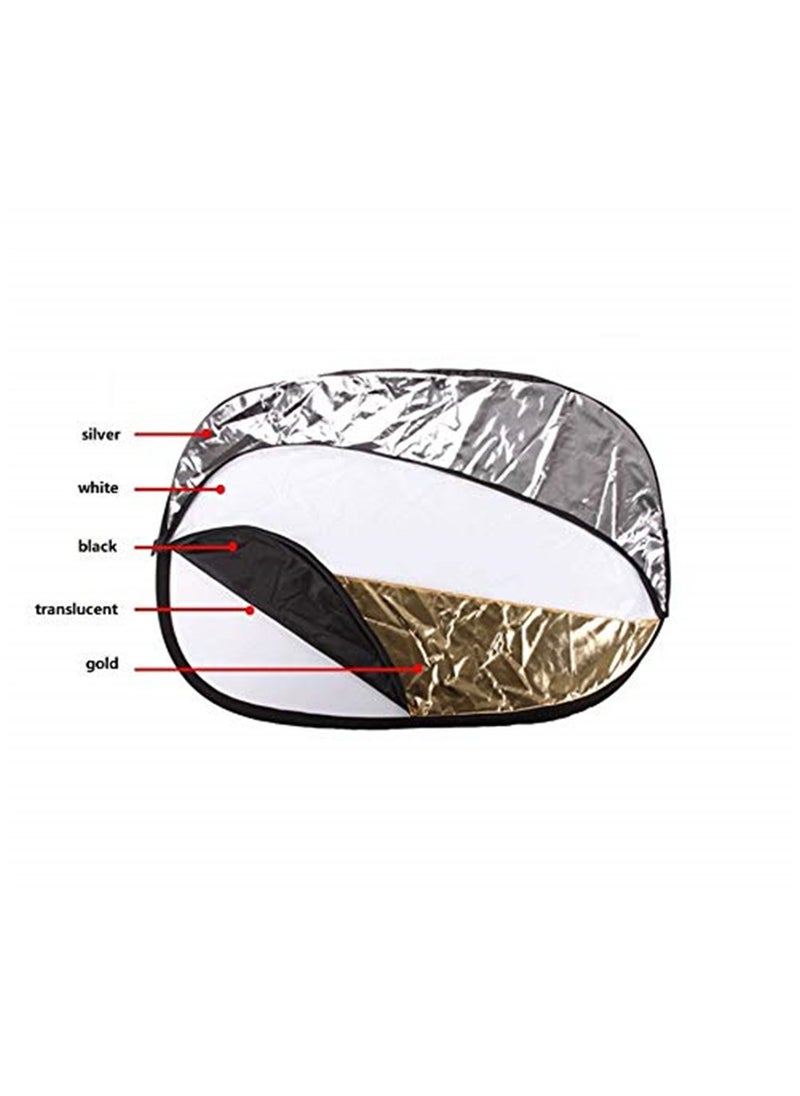 Generic - 5in1 Portable Collapsible Multi Photo Light Reflector for Photography Studio (60 x 90cm/24in x 36in) - Image 1