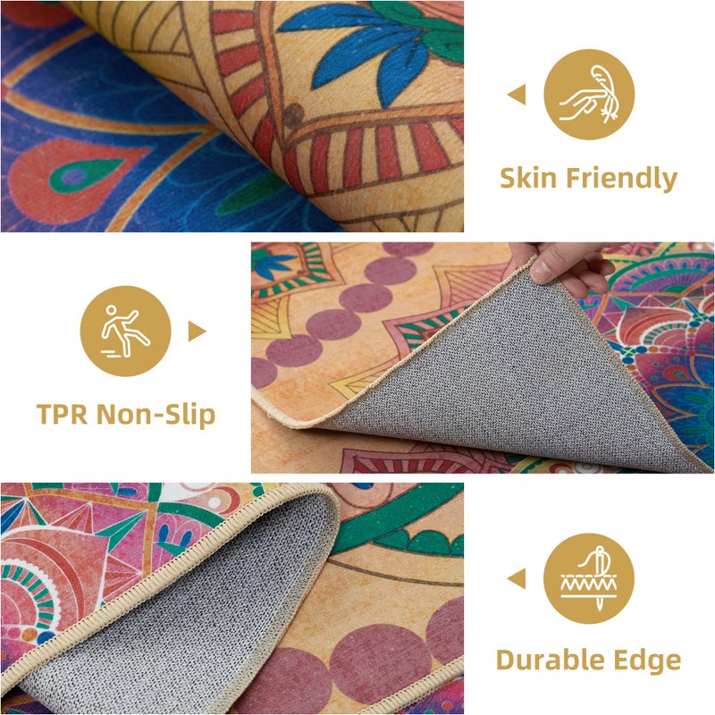Arenarug Meditation Indoor Outdoor Rug 8x10 ft Mandala Pattern Rug Boho Style,Yoga Meditation Mat Picnic Rug for Patio Living Room Porch Garden Deck Backyard Easy to Clean Non Shedding Non-Slip - Image 5