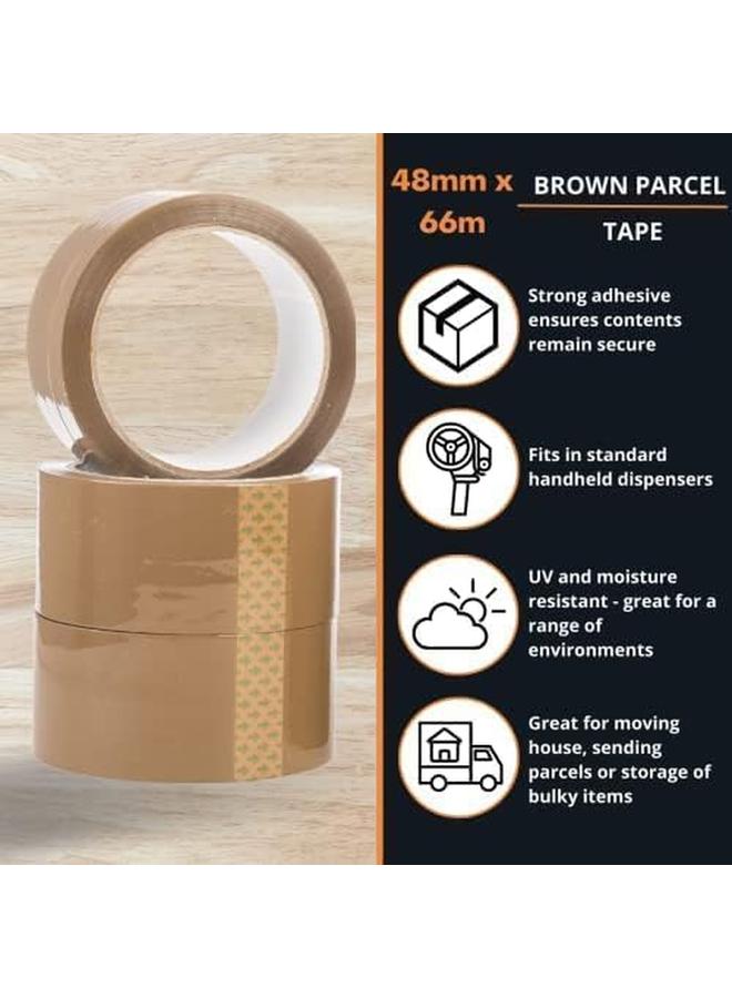 Konig Brown Packaging Tape 2 Inch X 100 Yards Heavy Duty Strong Packing Tape For Sealing Parcel Boxes Moving Boxes Homes Large Mailing Bags Office Supplies 6 Rolls  - Image 2