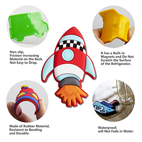 WISESTAR 26PCS Transports Rubber Fridge Magnets for Kids- Aircraft, Boat, Vehicle, Car Refrigerator Magnet for Whiteboard - Educational Toy Tool School Prize Birthday Gift- Kids Over 6 Years - Image 3