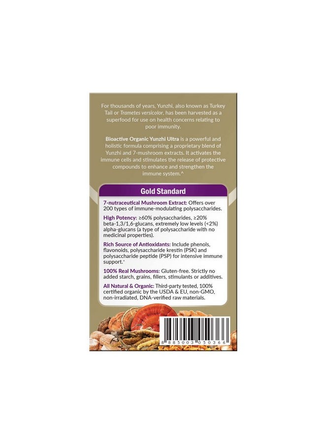 LABO Nutrition - Bioactive Organic Yunzhi/Turkey Tail Ultra Usda Organic 8 Medicinal Mushroom Supplement Cordyceps Maitake Reishi Agaricus Blazei Murill Shiitake For Immunity No Fillers Vegan - Image 1