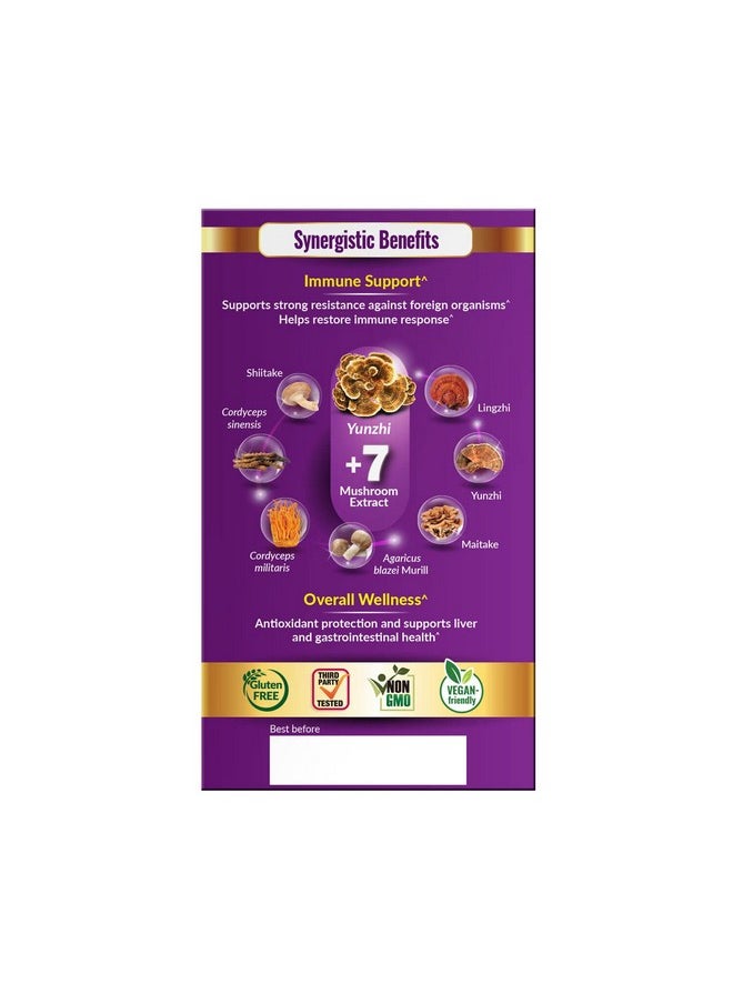 LABO Nutrition - Bioactive Organic Yunzhi/Turkey Tail Ultra Usda Organic 8 Medicinal Mushroom Supplement Cordyceps Maitake Reishi Agaricus Blazei Murill Shiitake For Immunity No Fillers Vegan - Image 1