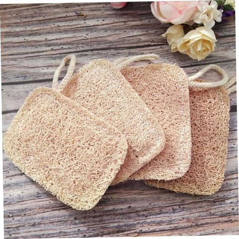 Natural Loofah Dishwashing Sponges 9pcs Soft Non Scratch Cleaning Scrubbers Beige - Image 4