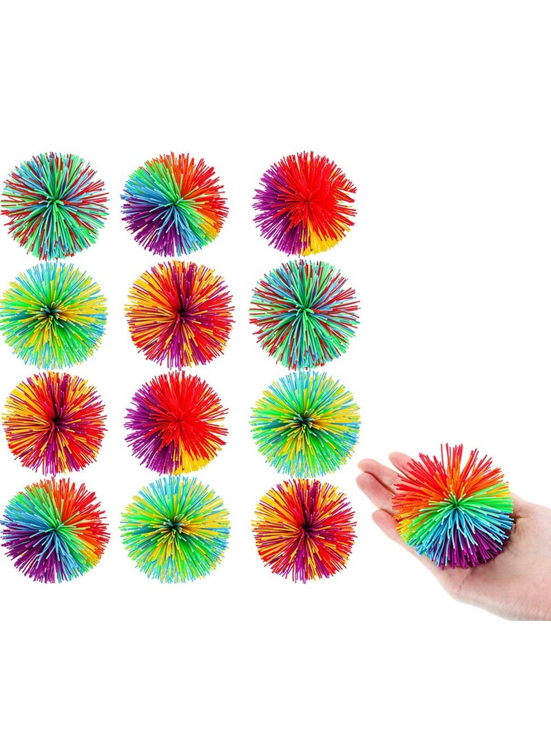 12 Pcs Rainbow Monkey Stringy Balls, Soft Sensory Fidget Stress Balls for Kids & Adults, Bouncy & Fun (Random Colors) - Image 1