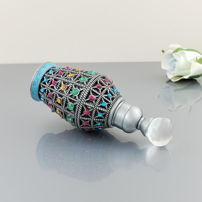 Yardwe Vintage زجاجة عطر صغيرة قابلة لإعادة التعبئة 12 مل للنساء، حاوية زجاجية عطرية شرق أوسطية بأسلوب رجعي، موزع زيت عطري زخرفي فارغ للسفر - Image 4