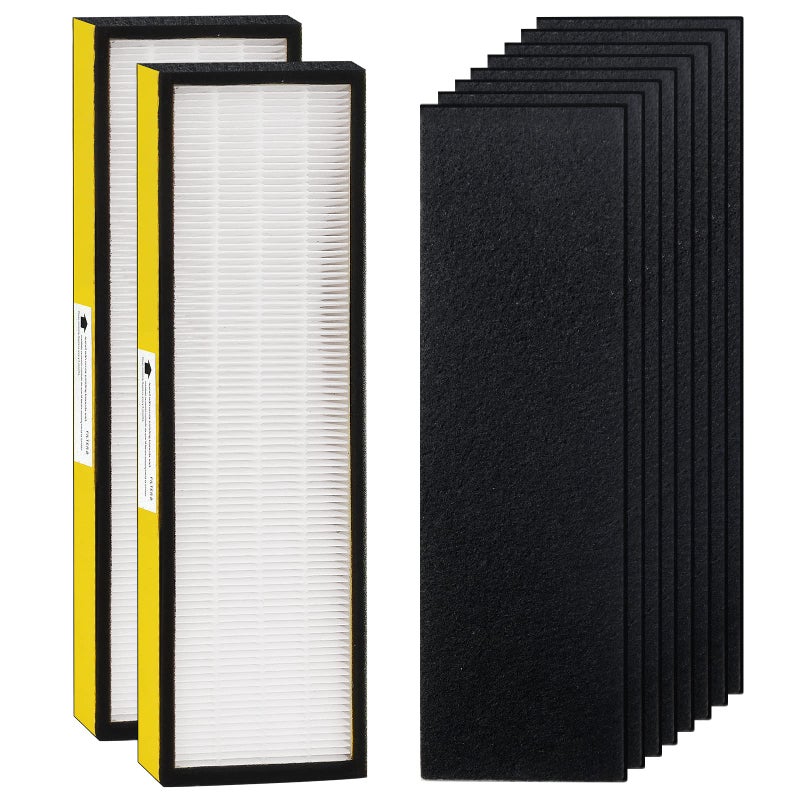 Techecook FLT4825 Filter B Replacement with GGuardian Air Purifier AC4825 AC4825E AC4300 AC4800 AC4900 AC4850 AP2200CA AC4880 AC4825DLX AP2200 by Techecook 2 True H13 Filters 8 Activated Carbon PreFilters - Image 2