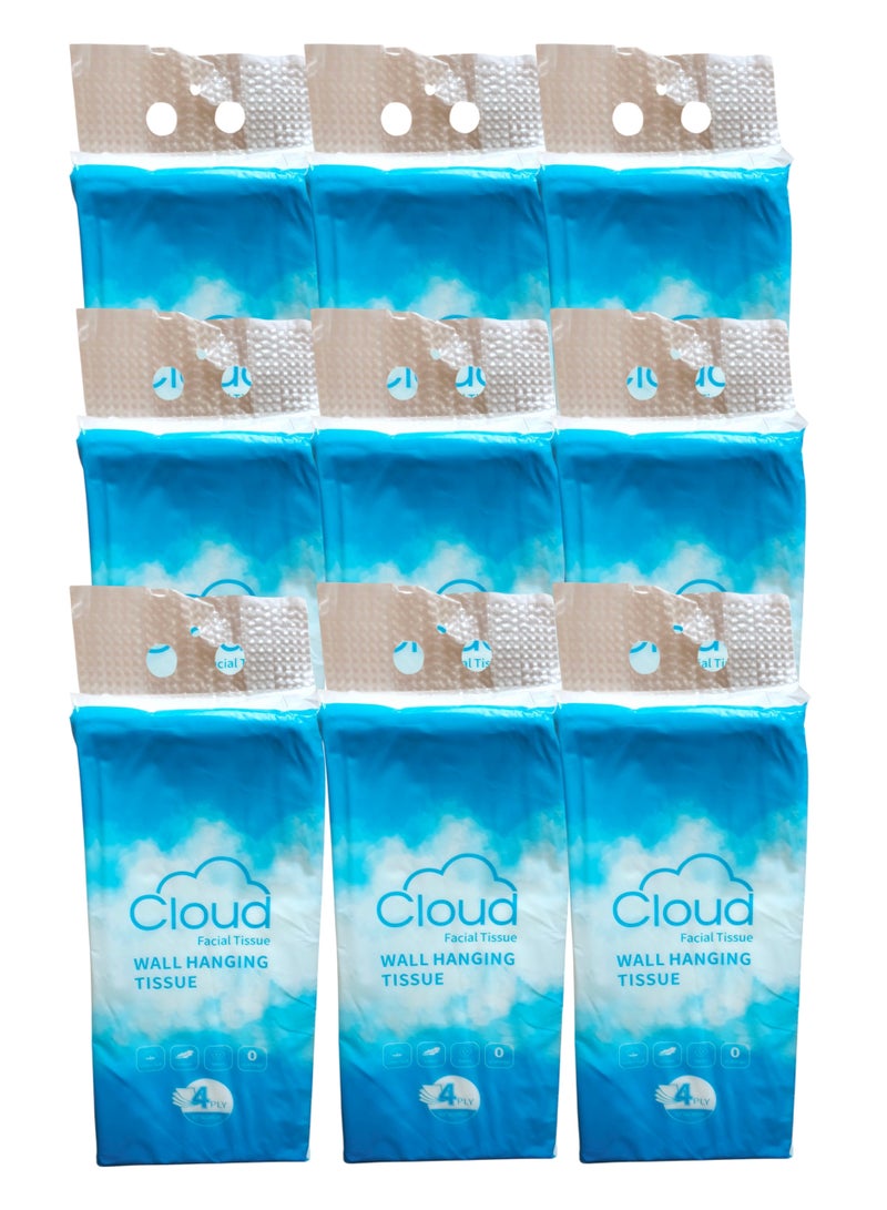 كلاود 9 عبوات من مناديل معلقة على الحائط مكونة من 4 طبقات تحتوي كل عبوة على 1200 منديل - Image 3