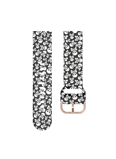 Replacement Strap For Galaxy Watch 42mm Silicone Watch Band White Skull