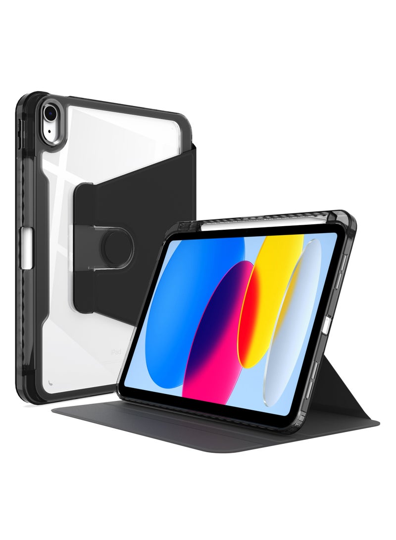 عام الحافظة المتوافقة مع جهاز iPad مقاس 10.9 بوصة (2022) مصنوعة من الأكريليك وتأتي مع فتحة لقلم، وتتميز بقدرتها على التدوير 360 درجة. - Image 1