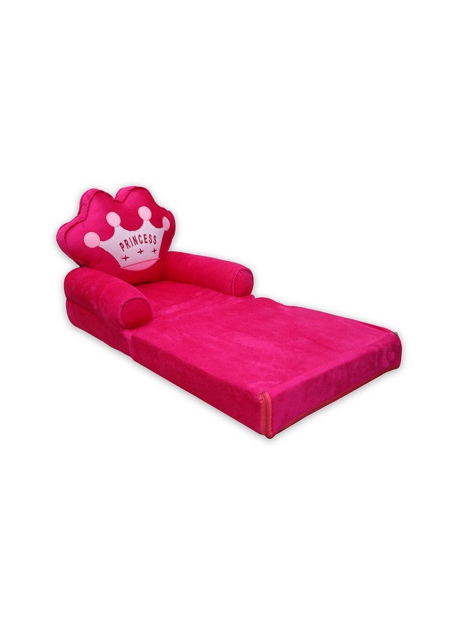 Homescape Kids Sofa Cum Bed and Chair for Comfort (Foam,Cotton) (Pink, 0-2 Years)  - Image 2